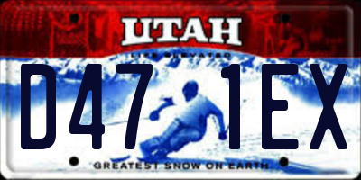 UT license plate D471EX