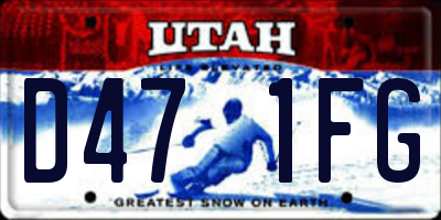 UT license plate D471FG