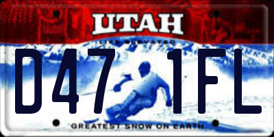 UT license plate D471FL