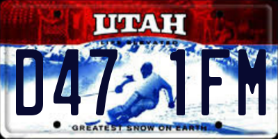 UT license plate D471FM
