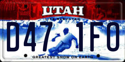 UT license plate D471FO