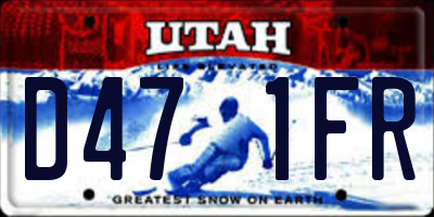UT license plate D471FR