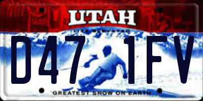 UT license plate D471FV