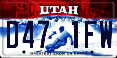 UT license plate D471FW