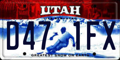 UT license plate D471FX