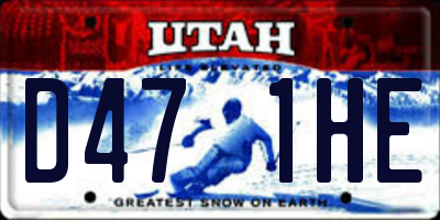 UT license plate D471HE