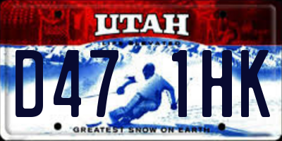 UT license plate D471HK
