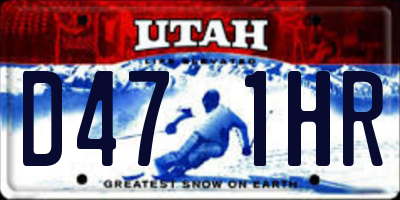 UT license plate D471HR