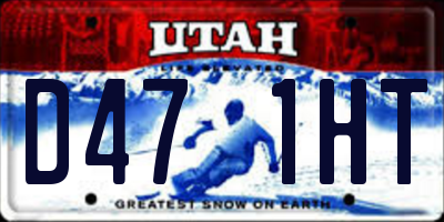 UT license plate D471HT