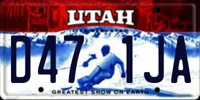 UT license plate D471JA