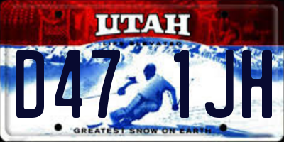 UT license plate D471JH