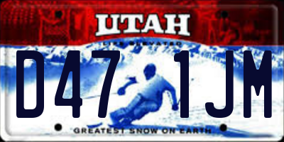 UT license plate D471JM