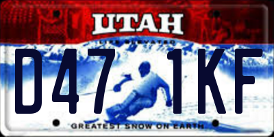 UT license plate D471KF