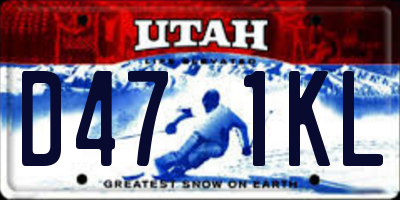 UT license plate D471KL