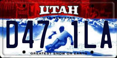 UT license plate D471LA