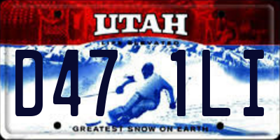 UT license plate D471LI