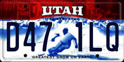 UT license plate D471LQ