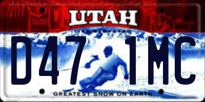 UT license plate D471MC