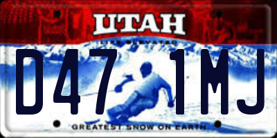 UT license plate D471MJ