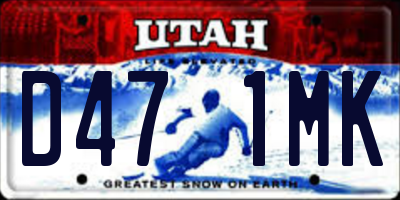 UT license plate D471MK