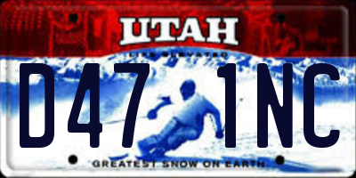 UT license plate D471NC