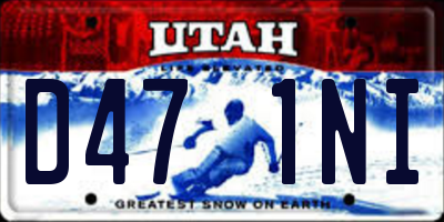 UT license plate D471NI