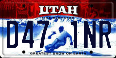 UT license plate D471NR