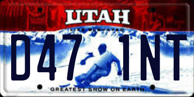 UT license plate D471NT