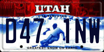 UT license plate D471NW