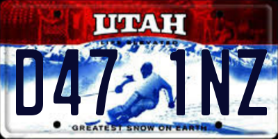 UT license plate D471NZ