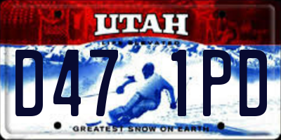 UT license plate D471PD