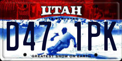 UT license plate D471PK