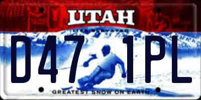 UT license plate D471PL