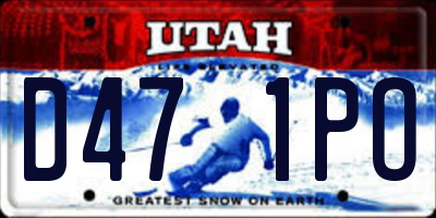 UT license plate D471PO