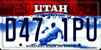 UT license plate D471PU