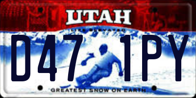 UT license plate D471PY