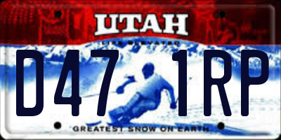 UT license plate D471RP