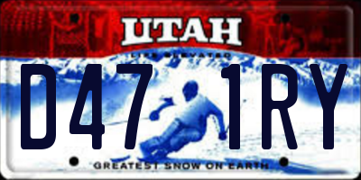 UT license plate D471RY