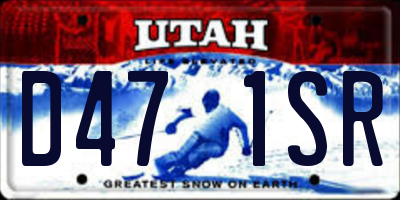 UT license plate D471SR