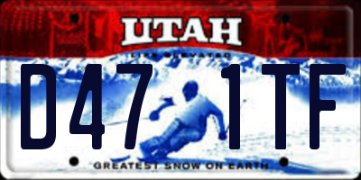 UT license plate D471TF