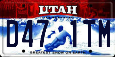 UT license plate D471TM