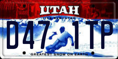 UT license plate D471TP