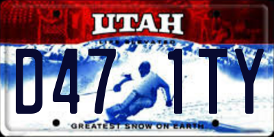 UT license plate D471TY