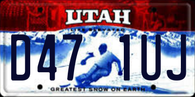 UT license plate D471UJ