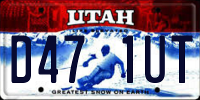 UT license plate D471UT