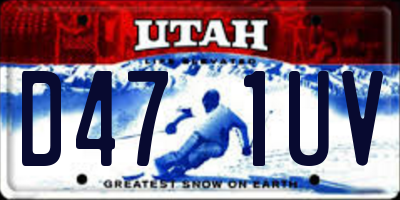 UT license plate D471UV