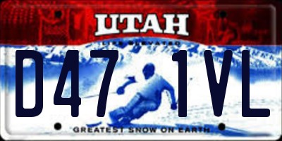 UT license plate D471VL