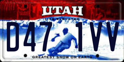 UT license plate D471VV