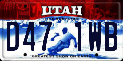 UT license plate D471WB