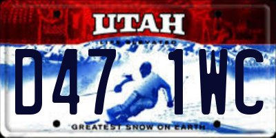 UT license plate D471WC